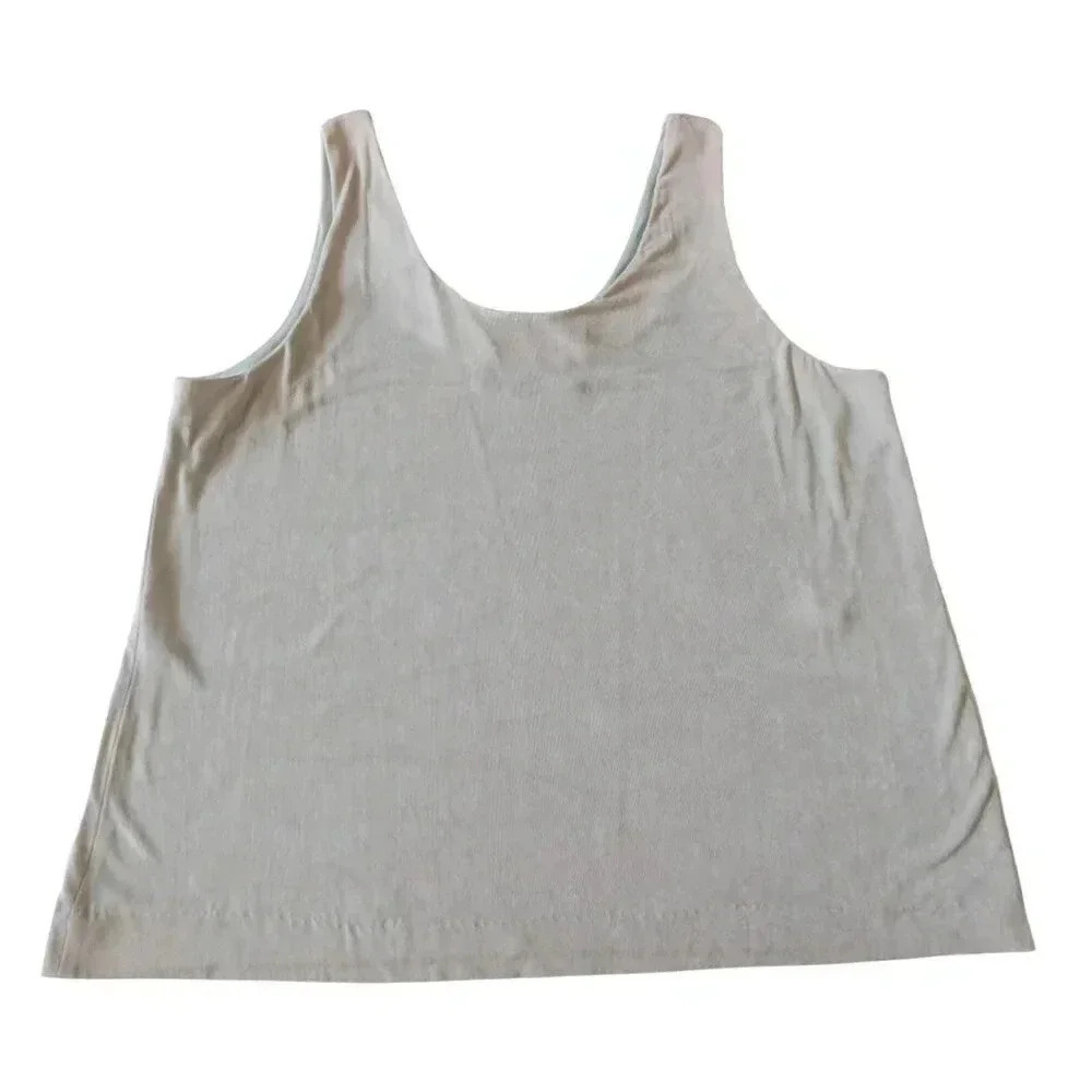 EN FRANCAIS Femme Stone Grey Slinky Camisole Tank Size 3X
